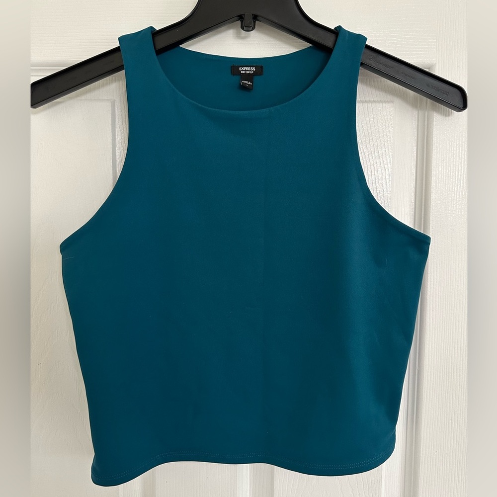 Express Body Contour Teal Tank Top